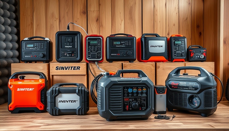 Variety of the best portable power stations and an inverter generator on display.