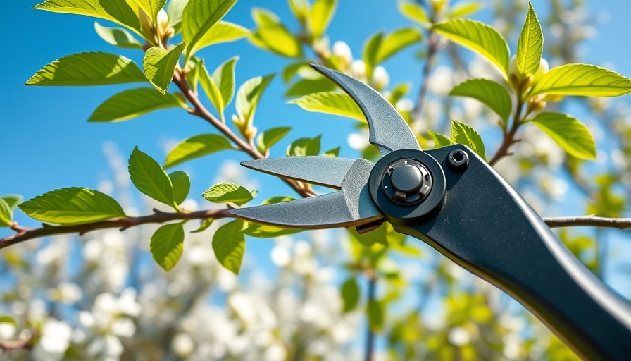 Pruning tool trimming tree branches for healthy growth