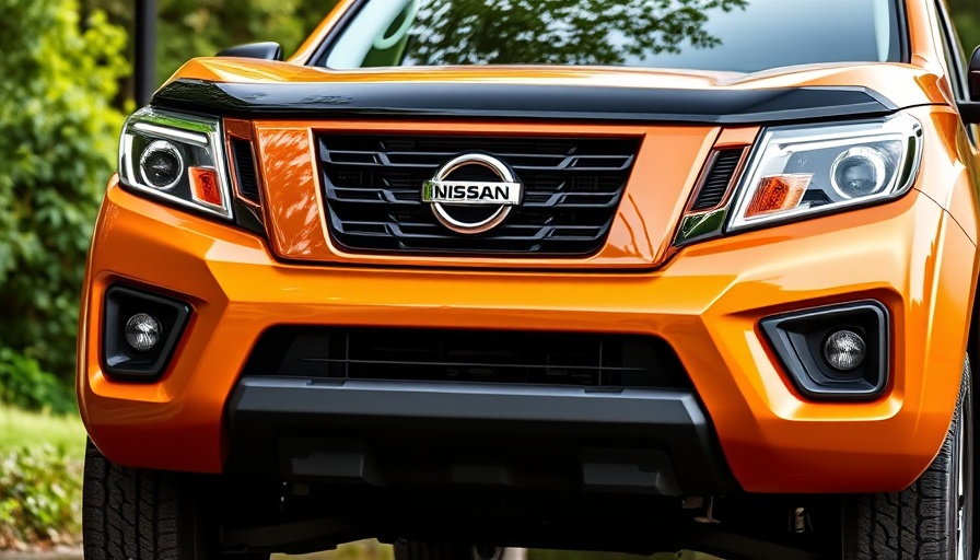 Bold front of 2026 Nissan Frontier parked outdoors.