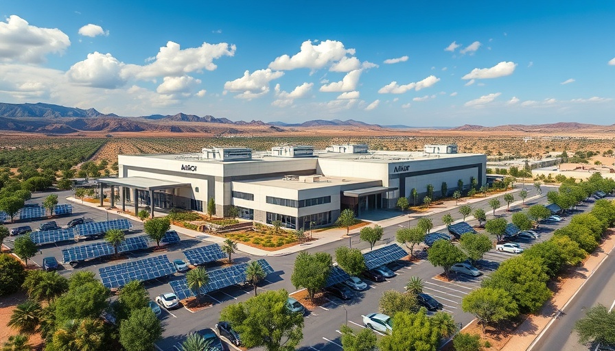 Amkor Semiconductor Facility with solar panels in desert