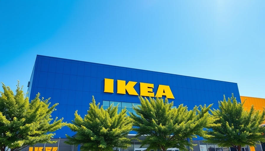 IKEA store exterior under blue sky