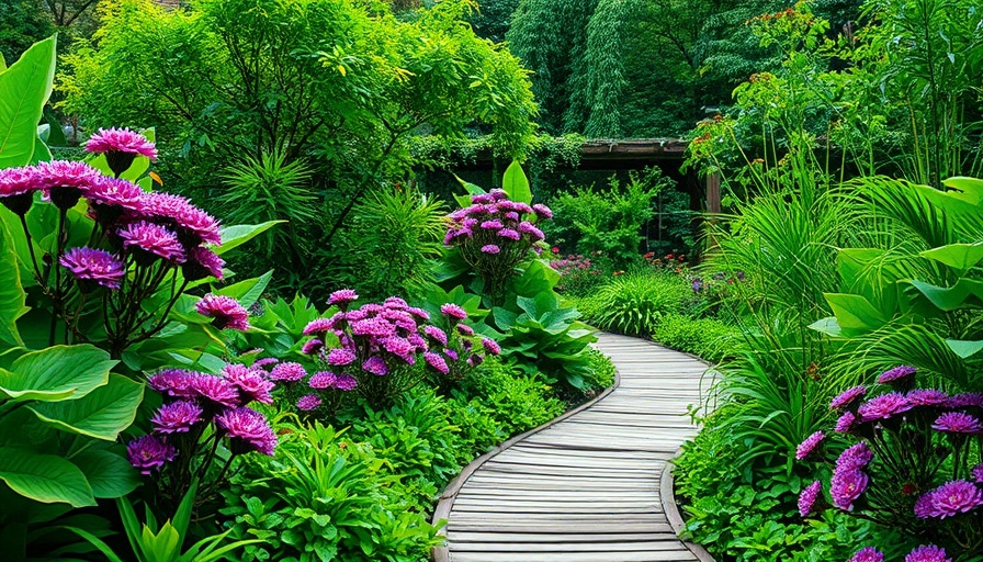 Rethinking mulch with vibrant garden path and lush greenery.