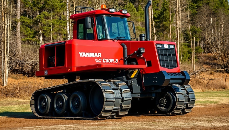 Yanmar C30R-3 tracked carrier on rugged terrain under clear skies.