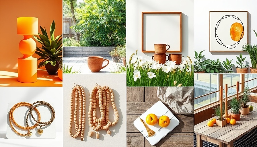 September Design Highlights: Modern lamp, garden, art, ceramics, flowers, necklaces, apples, potted plants.