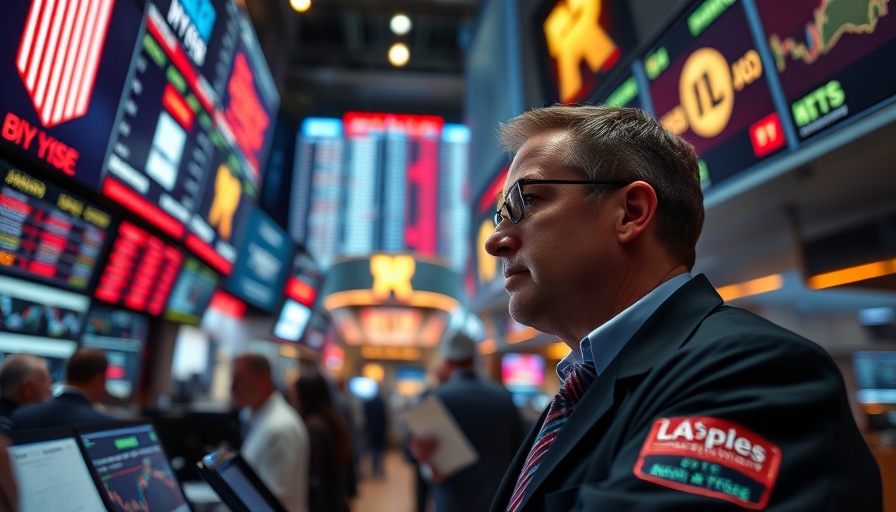 Trader in front of stock exchange monitors, Cleveland job creation context.