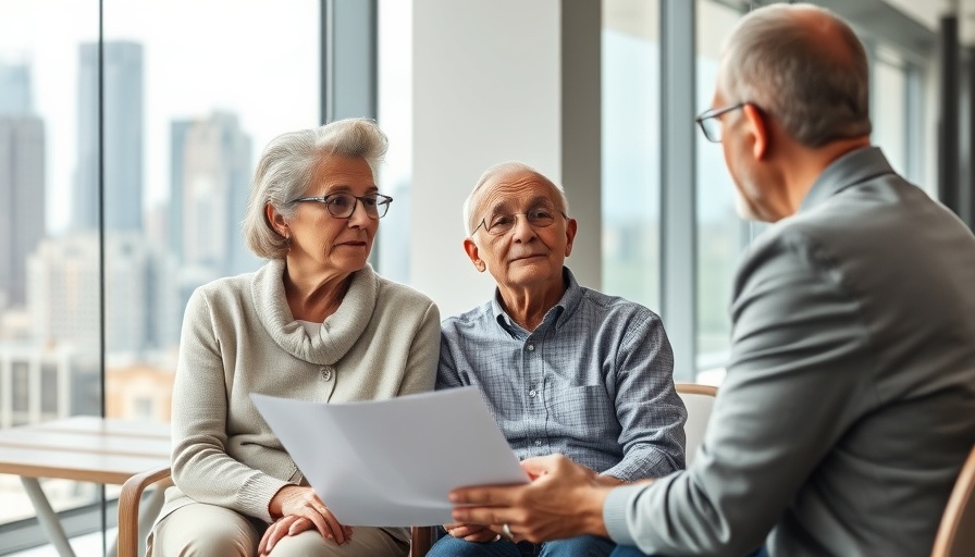 Older couple planning retirement in an office with Morgan Stanley adviser.