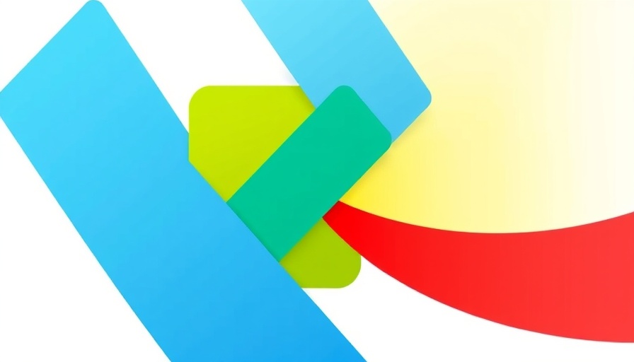 Colorful abstract logo with overlapping rectangles, minimalistic design