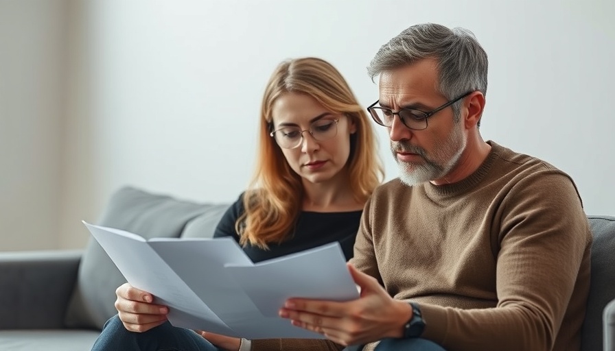 Couple reviewing documents at home to invest like a billionaire.