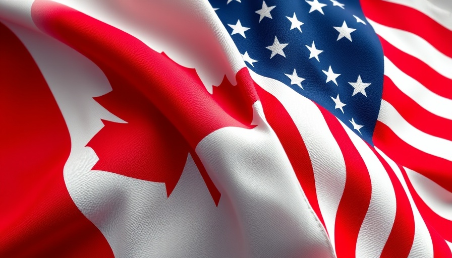 Trade resolution New York Ontario: intertwined Canadian and American flags.