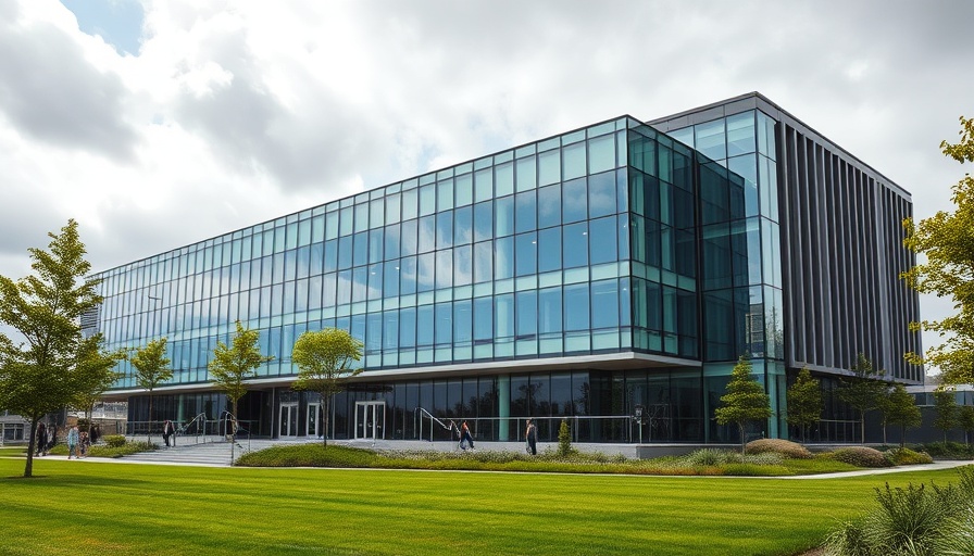 Grand Valley State University's innovative building reflecting Michigan Innovation Fund Startup Ecosystem initiatives.