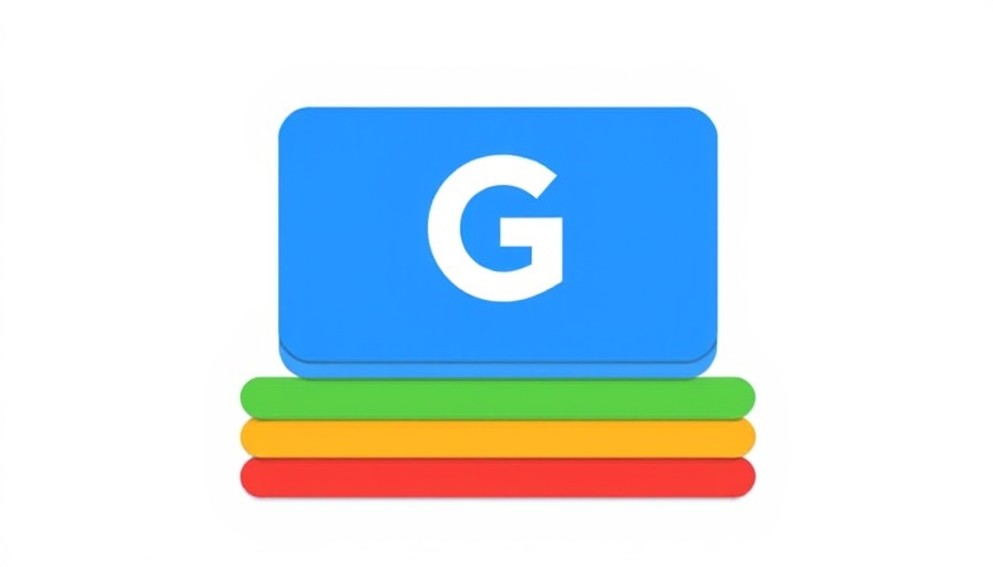 Simplistic digital icon with layered colored cards.