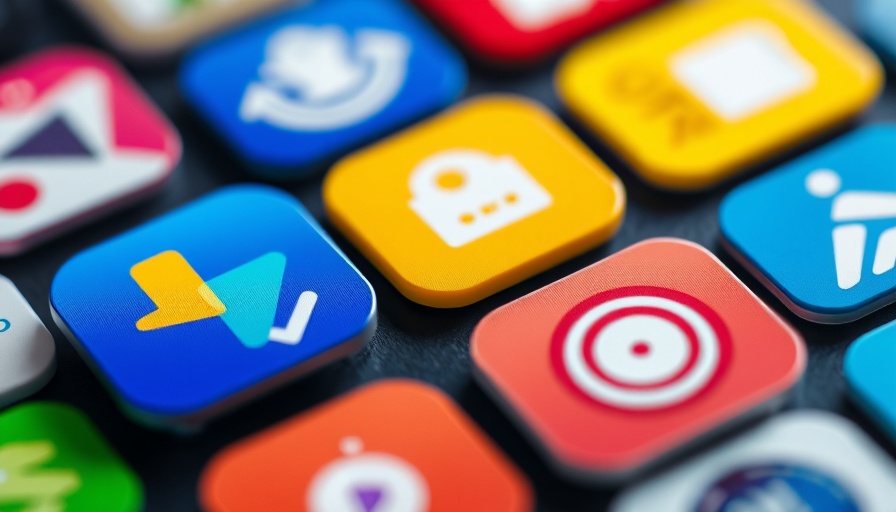 Vibrant digital app icons representing tech tools for MedSpa marketing company.