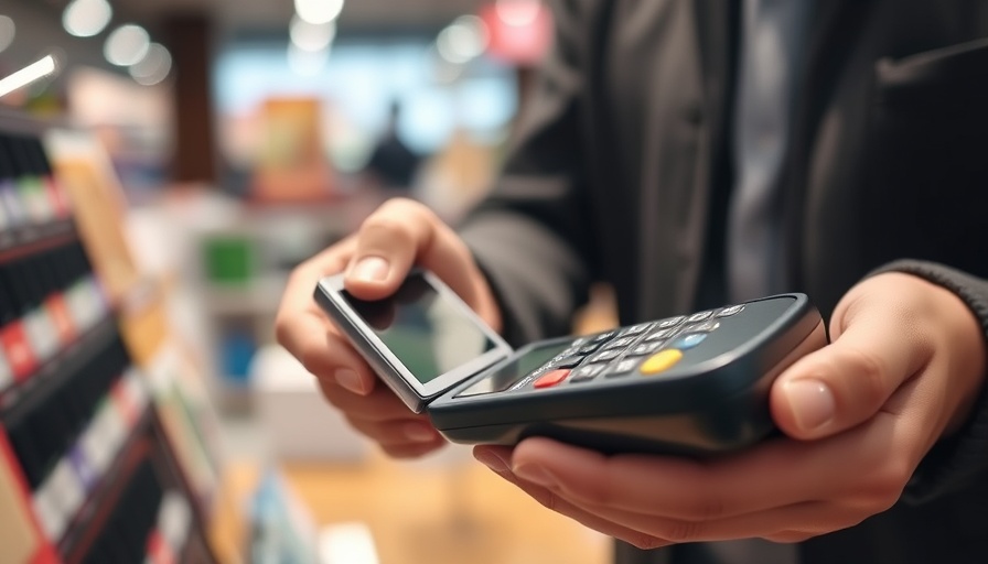 Close-up of person using credit card reader, symbolizing Cleveland job creation.