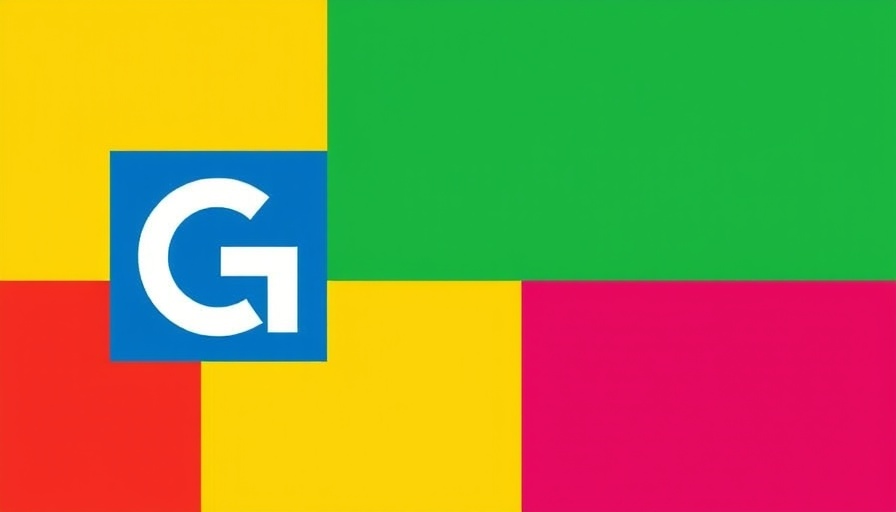 Colorful logo with blue 'G' and horizontal lines.
