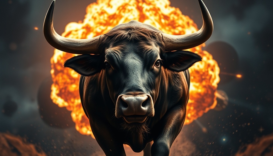 Dynamic image of a charging bull symbolizing Dow Jones futures.