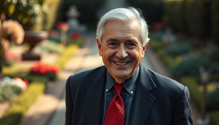 Smiling older man with red tie outdoors, related to TikTok deal deadline extension.