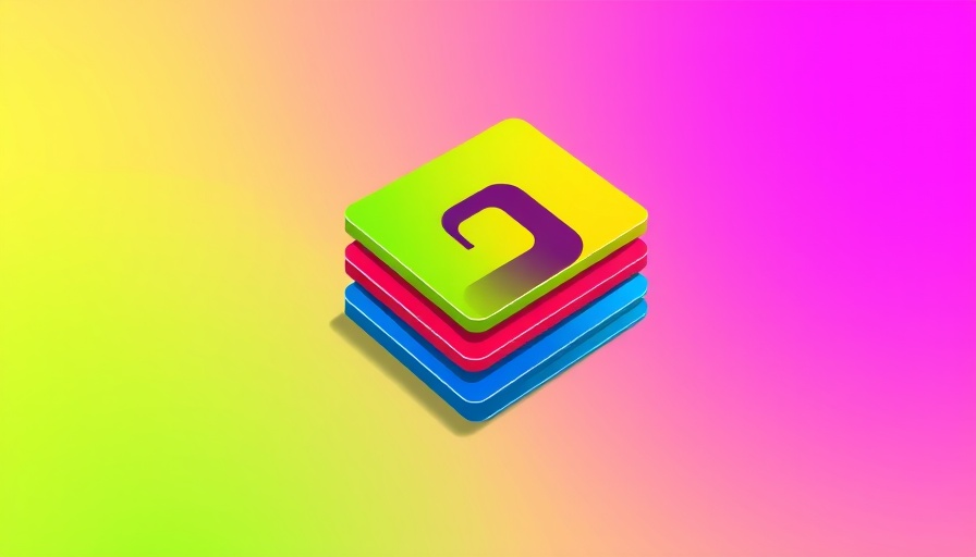 Digital logo design with colorful card elements