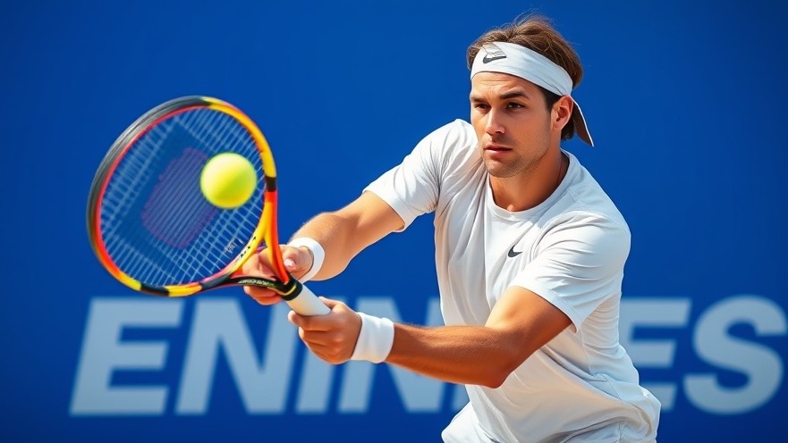 Tennis player demonstrating upper body rotation in serve technique for injury prevention.