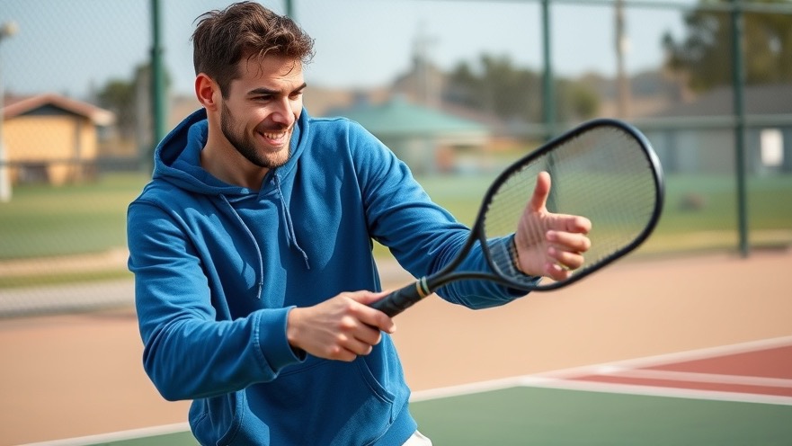 Young male athlete showcasing pickleball techniques for serve improvement on an outdoor court.