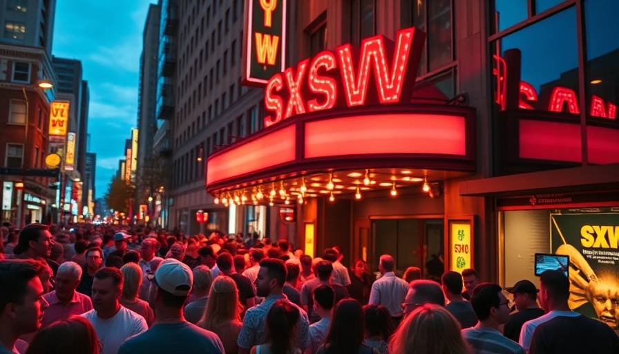 Crowd at SXSW event in Austin with vibrant city atmosphere.