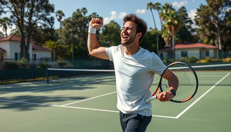 Emotions in tennis: player celebrating exuberantly on the court.