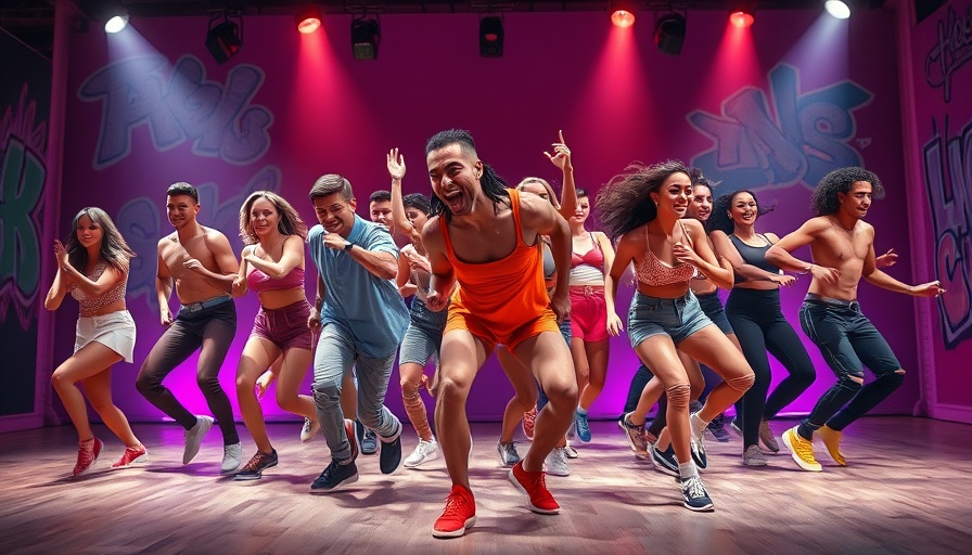 Energetic dancers performing on stage in Austin theater.