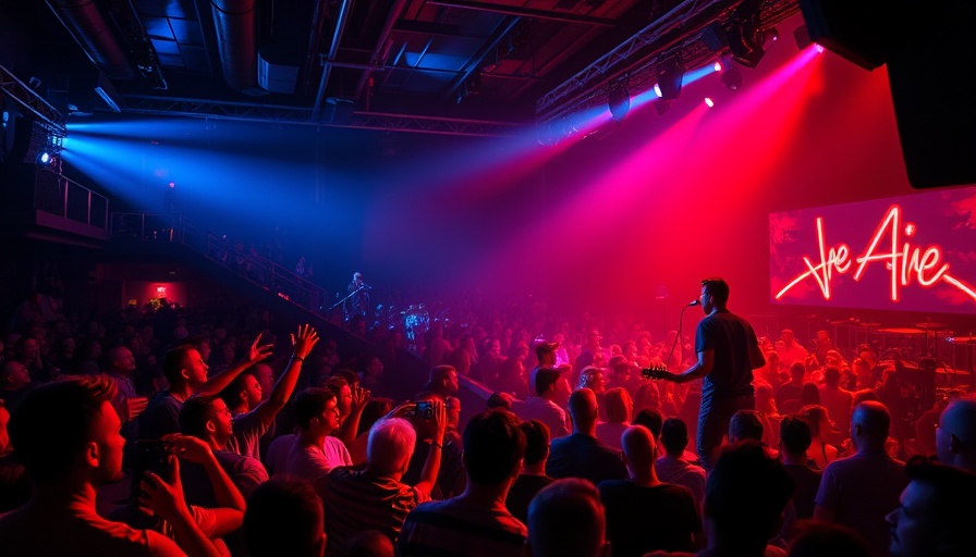 Energetic Austin concert scene, musician performs on stage, August 2025.