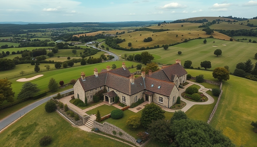 Scenic estate with lush golf course for dining in Austin.