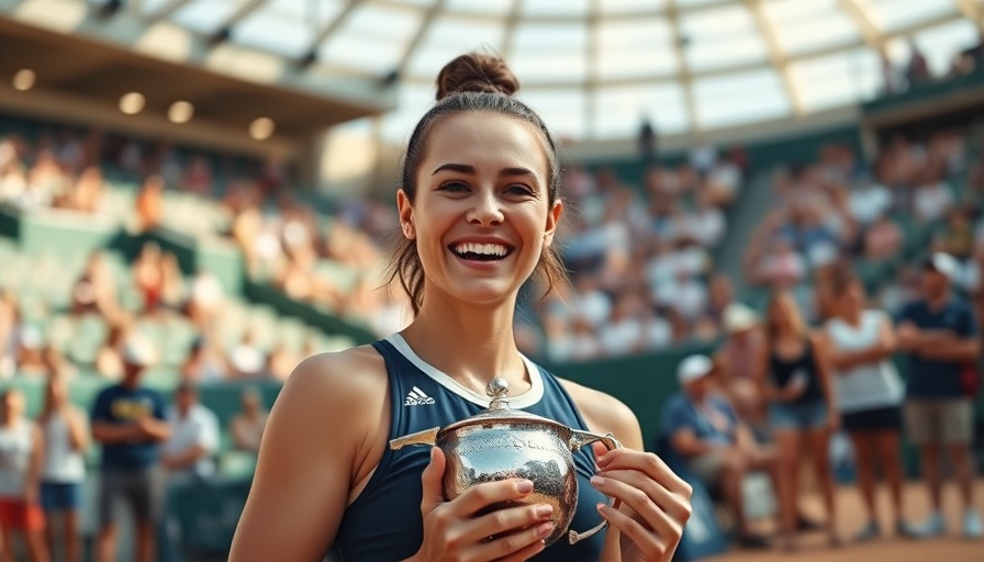 Victoria Mboko wins WTA 1000, joyful celebration with trophy.