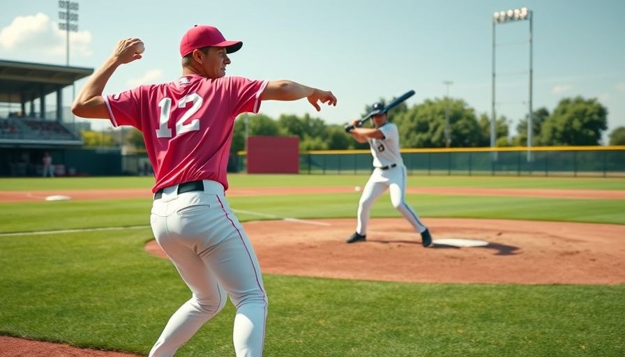 Banana Ball Texas baseball scene with colorful uniforms.
