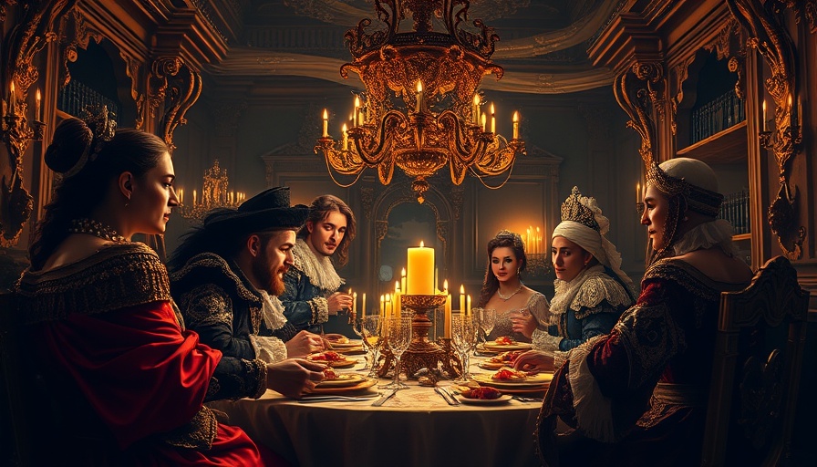 Lavish Spanish Baroque banquet scene showcasing intricate artistry.