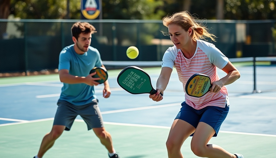 Dynamic pickleball match showcasing a devious pickleball shot.
