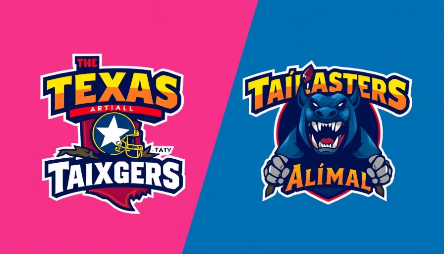 Texas Tailgaters vs Party Animals logos in vibrant colors