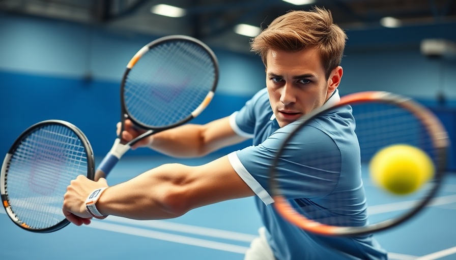Tennis player demonstrating extreme grips on court