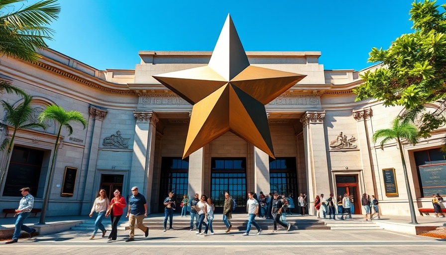 Austin Museum Day free admission: Bronze star at museum entrance.