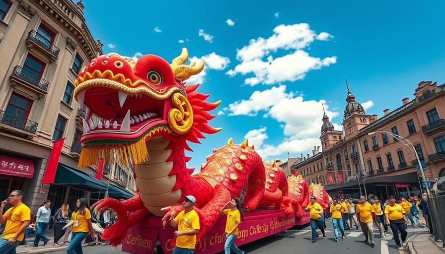 Exclusive dining Austin event parade featuring a dragon float.