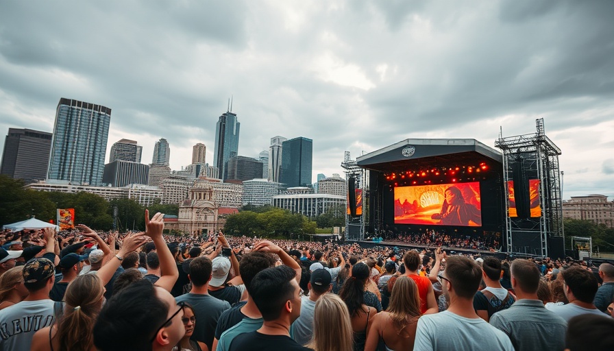 Things to do in Austin this October - vibrant outdoor festival scene with city skyline.