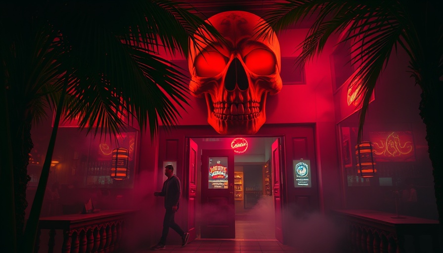 Spooky bar entrance for Halloween events in Austin.