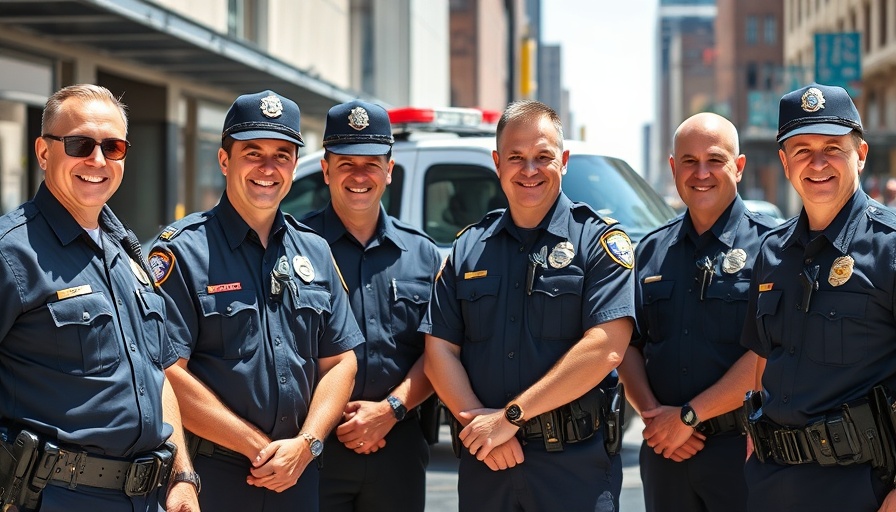 Austin first responders support group standing together, smiling confidently.