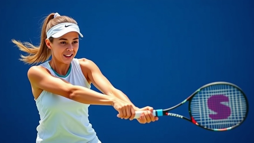 Female player exemplifying tennis forehand technique with dynamic motion.