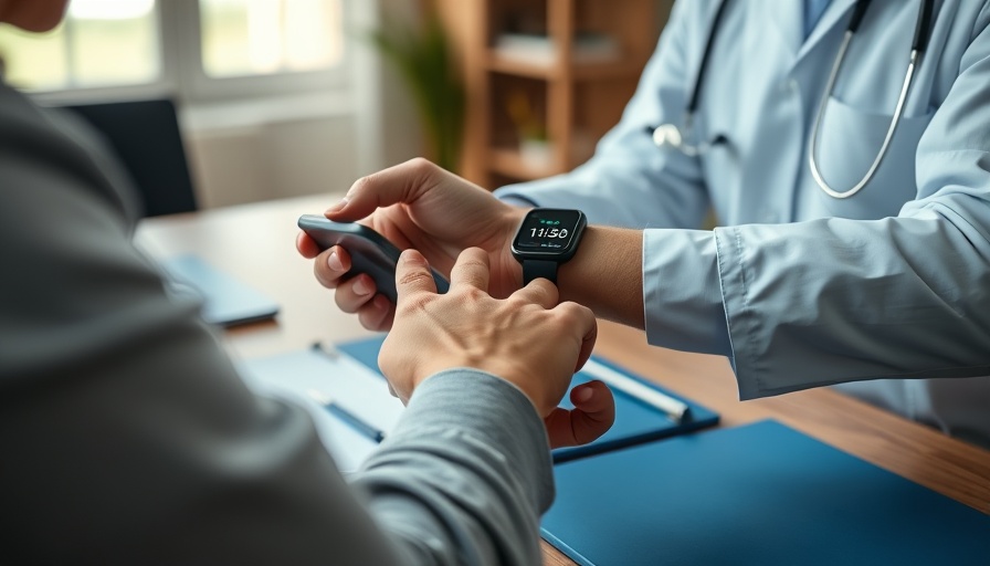 Medical professional checking pulse with phone timer indoors.