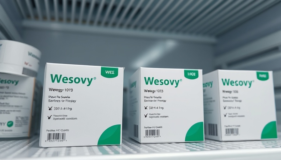 Wegovy boxes in a medical fridge, highlighting FDA approval.