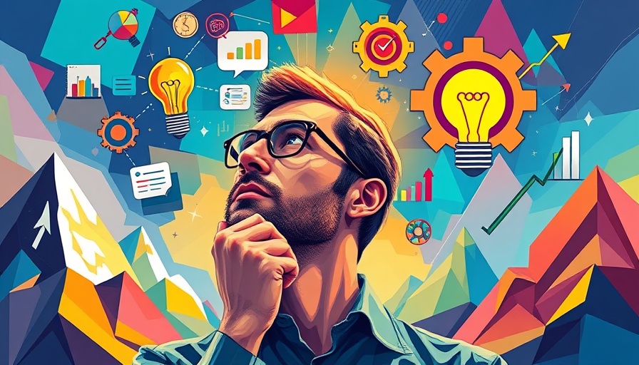 Colorful conceptual art of strategic thinking with charts and gears, Healthcare Audience Survey.