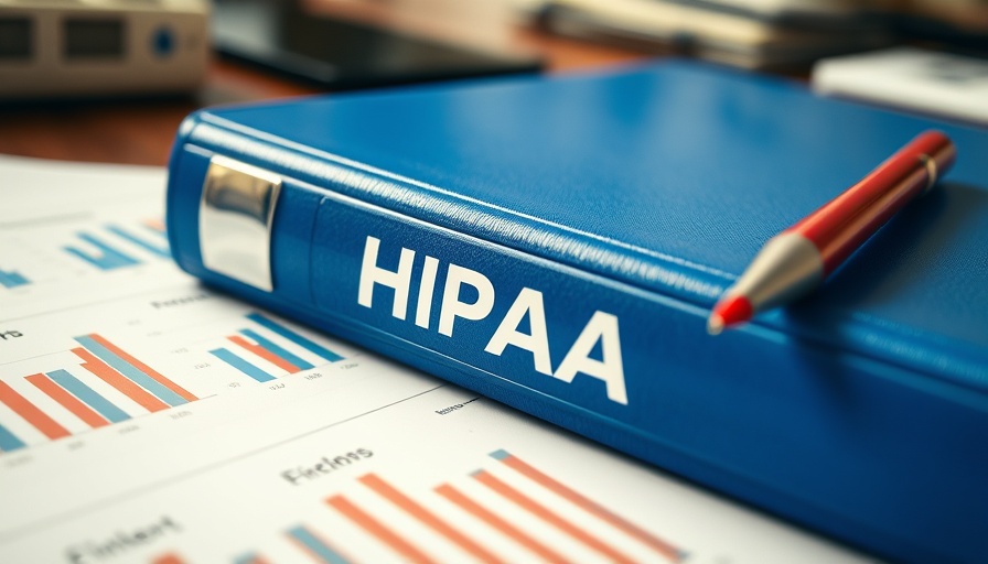 Life sciences relationship with HIPAA binder and graphs in an office.