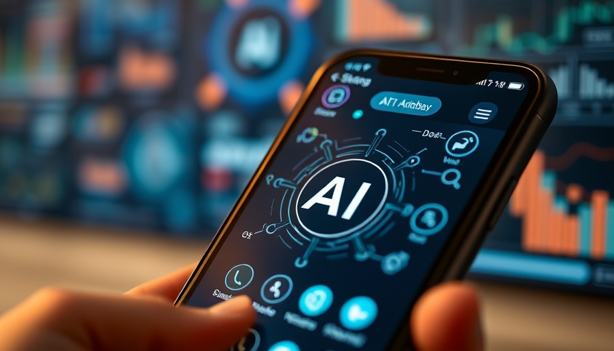 Smartphone displaying AI companion app interface with soft lighting.
