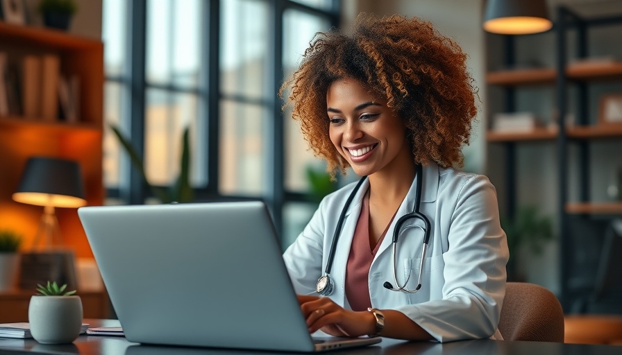 Doctor providing virtual specialty care solutions in a modern office.