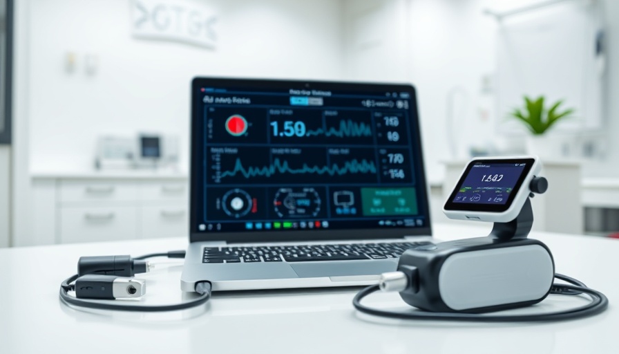 Medical laptop displaying artery disease test results.
