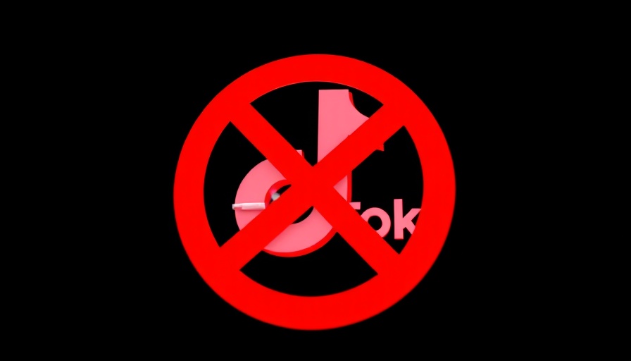 TikTok ban symbol with red prohibition overlay.