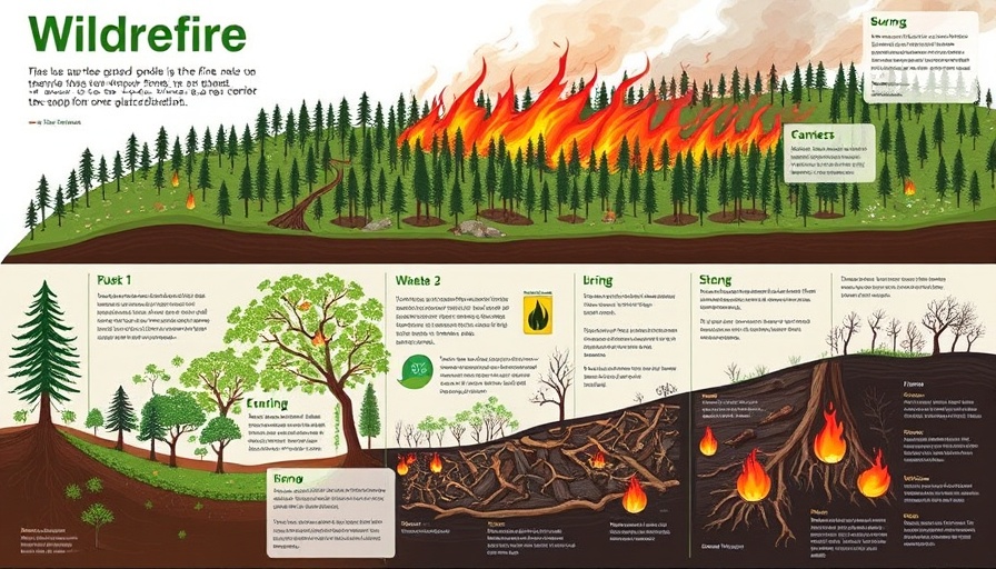 Los Angeles wildfires impact on soil before, during, and after fire, illustrated.