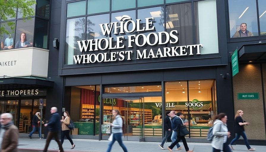 Whole Foods Market storefront with pedestrians, Whole Foods union victory